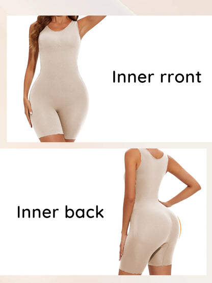 POKARLA Sexy Bodysuits Full Coverage Shapewear Thigh Slim Body Suit Wide Shoulder Body Shaper Jumpsuit Seamless Shapers Slimmer