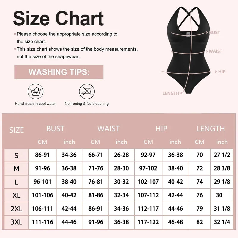 Neckholder-Bodysuit mit tiefem V-Ausschnitt, verstellbarer Riemen, Shapewear-Oberteil, Bauchkontrolle, Damen, sexy Tanga, Body Shaper, nahtlos, Fajas 2025