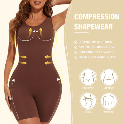 POKARLA Sexy Bodysuits Full Coverage Shapewear Thigh Slim Body Suit Wide Shoulder Body Shaper Jumpsuit Seamless Shapers Slimmer