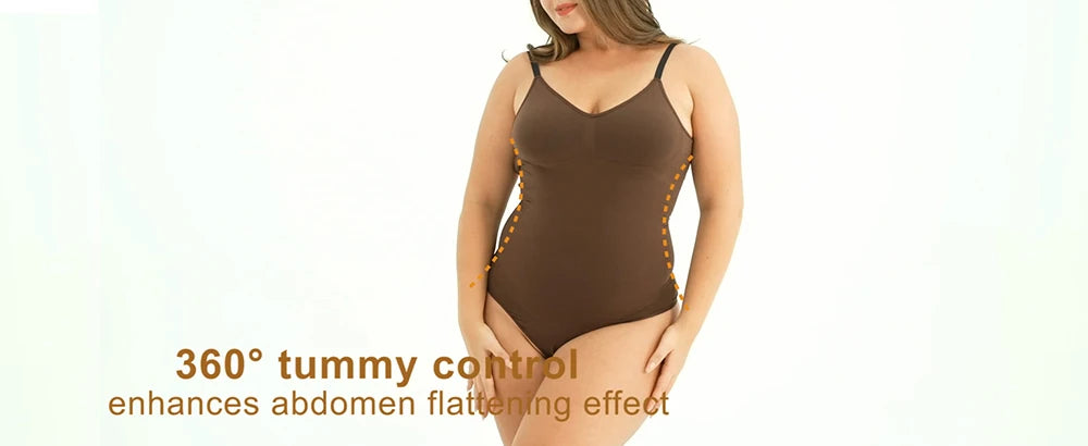 MISSMOLY Womens Backless Bodysuits Shapewear Thong Seamless Tummy Control Butt Lifter Body Shaper Corset Slimming Camisole Tops